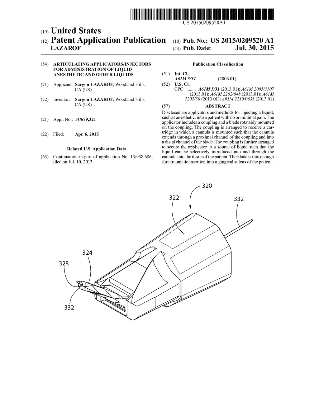 ARTICULATING APPLICATORS/INJECTORS FOR ADMINISTRATION OF LIQUID ANESTHETIC     AND OTHER LIQUIDS - diagram, schematic, and image 01