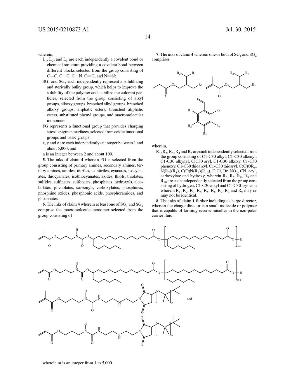 INKS INCLUDING SEGMENT COPOLYMER GRAFTED PIGMENTS VIA AZIDE CHEMISTRY - diagram, schematic, and image 19