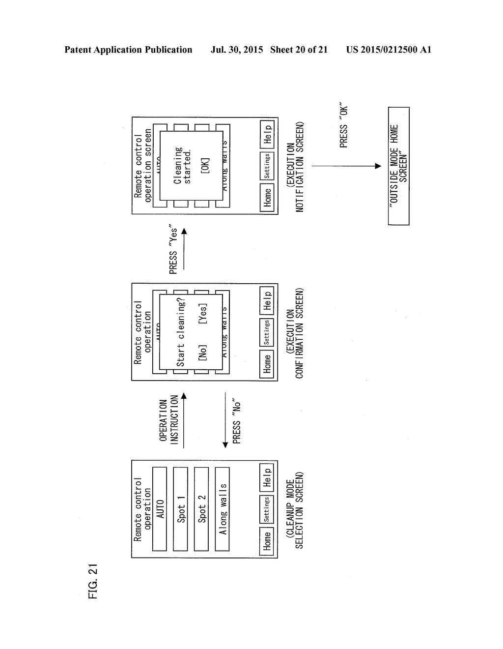 DEVICE FOR CREATION OF LAYOUT INFORMATION, SYSTEM FOR OPERATION OF     DOMESTIC ELECTRICAL APPLIANCES, AND SELF-PROPELLED ELECTRONIC DEVICE - diagram, schematic, and image 21