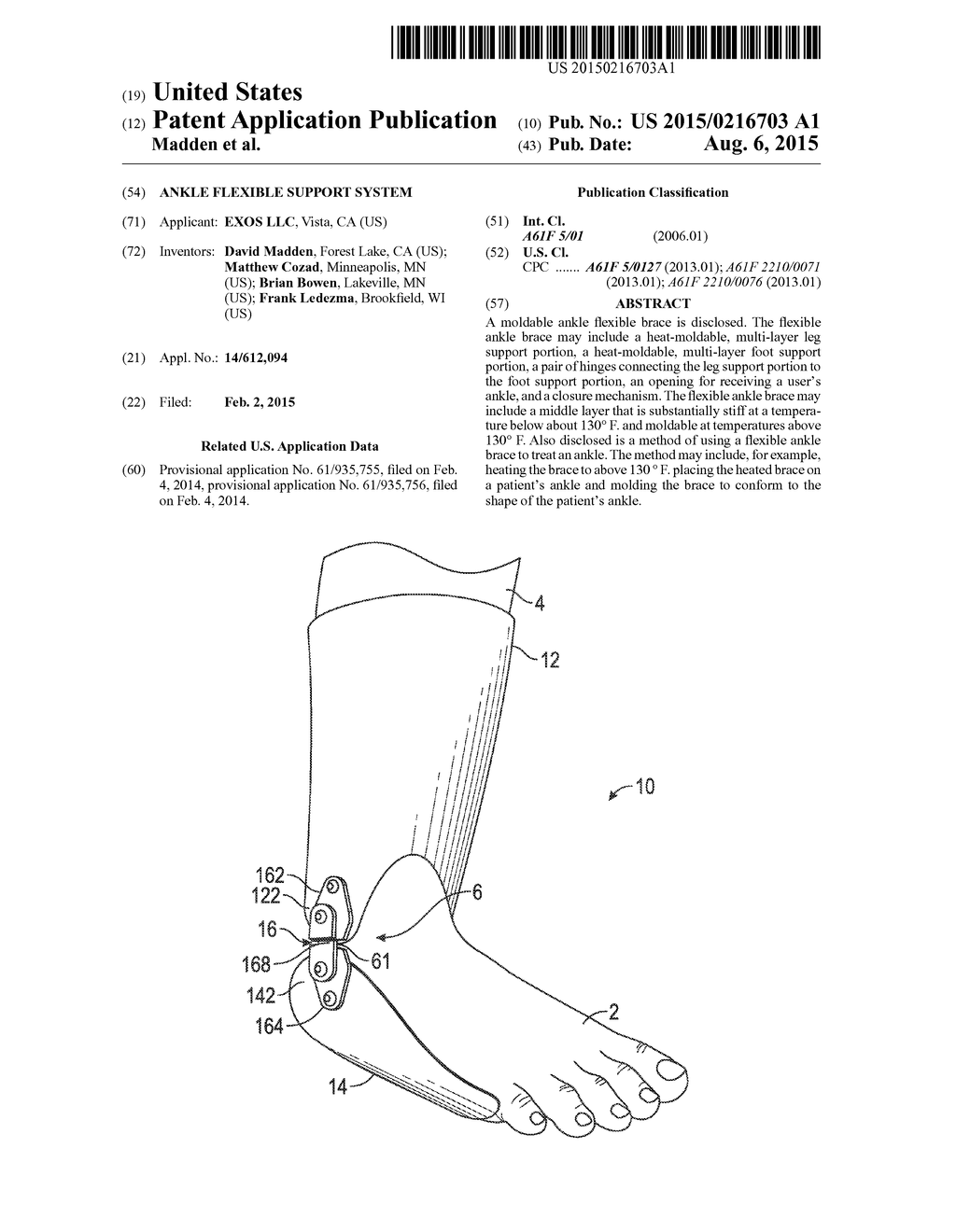 ANKLE FLEXIBLE SUPPORT SYSTEM - diagram, schematic, and image 01