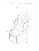 MASSAGE DEVICE AND CHAIR-TYPE MASSAGE APPARATUS EQUIPPED WITH THE MASSAGE     DEVICE diagram and image