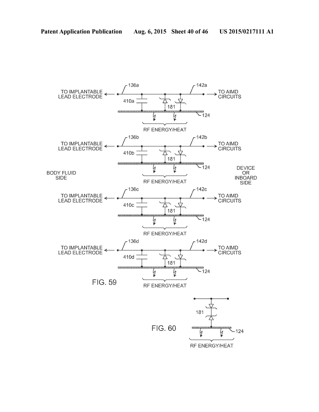 RF FILTER FOR AN ACTIVE MEDICAL DEVICE (AMD) FOR HANDLING HIGH RF POWER     INDUCED IN AN ASSOCIATED IMPLANTED LEAD FROM AN EXTERNAL RF FIELD - diagram, schematic, and image 41