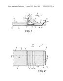 METHOD FOR FORMING A FILM OF PARTICLES ON A CARRIER LIQUID, WITH MOVEMENT     OF AN INCLINED RAMP FOR COMPRESSING THE PARTICLES diagram and image