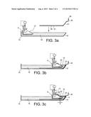 METHOD FOR FORMING A FILM OF PARTICLES ON A CARRIER LIQUID, WITH MOVEMENT     OF AN INCLINED RAMP FOR COMPRESSING THE PARTICLES diagram and image