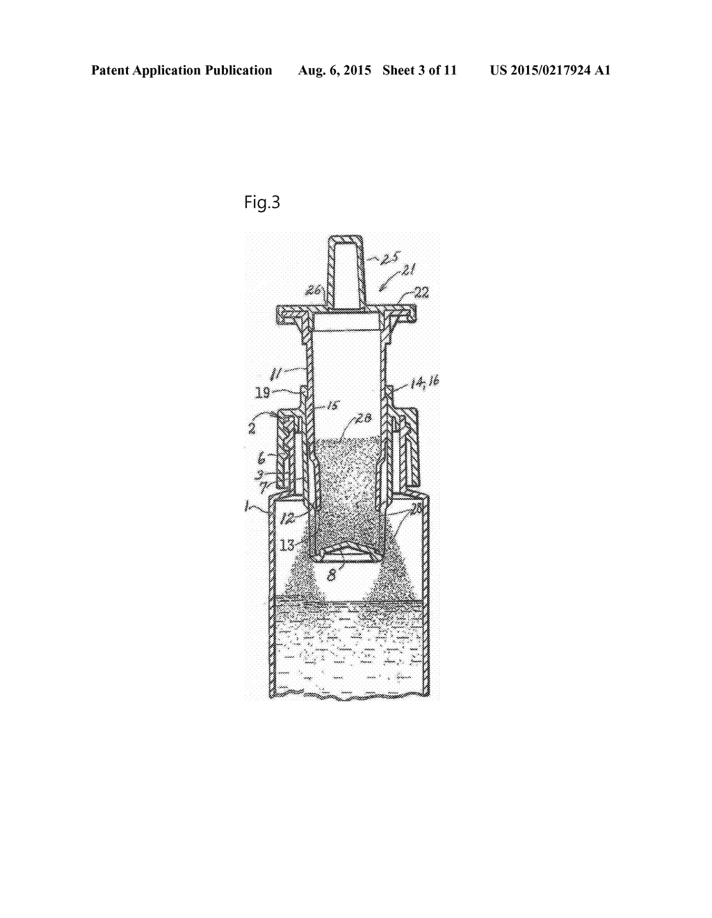 CONTAINER CAP USING BOTTOM GASKET TO ACCOMMODATE AND DISCHARGE ADDITIVES - diagram, schematic, and image 04