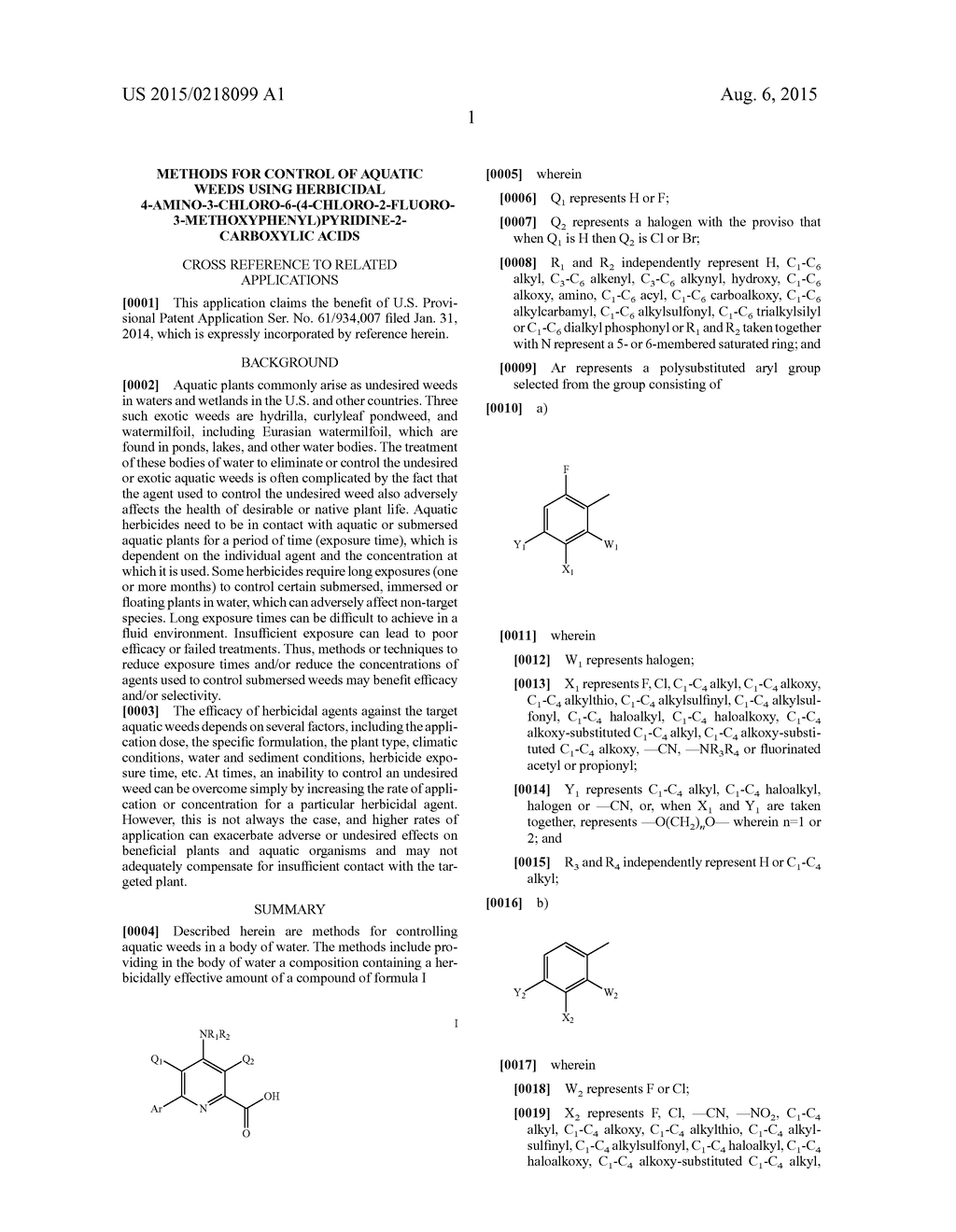 METHODS FOR CONTROL OF AQUATIC WEEDS USING HERBICIDAL     4-AMINO-3-CHLORO-6-(4-CHLORO-2-FLUORO-3-METHOXYPHENYL)PYRIDINE-2-CARBOXYL-    IC ACIDS - diagram, schematic, and image 02