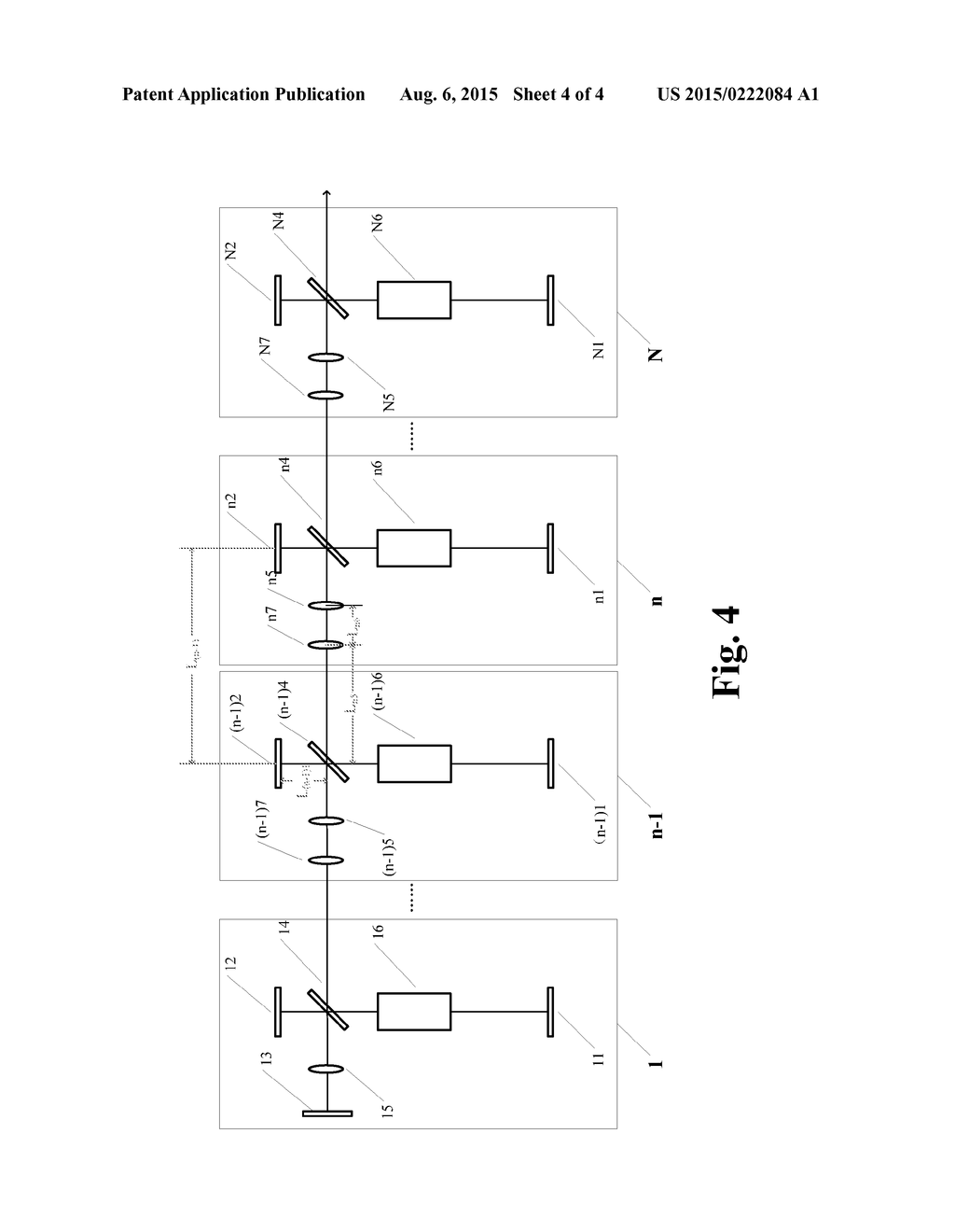 Method for Achieving High-Power Solid-State Lasers by Multiple Beams     Combination Using Cascaded Compound Laser Resonators - diagram, schematic, and image 05