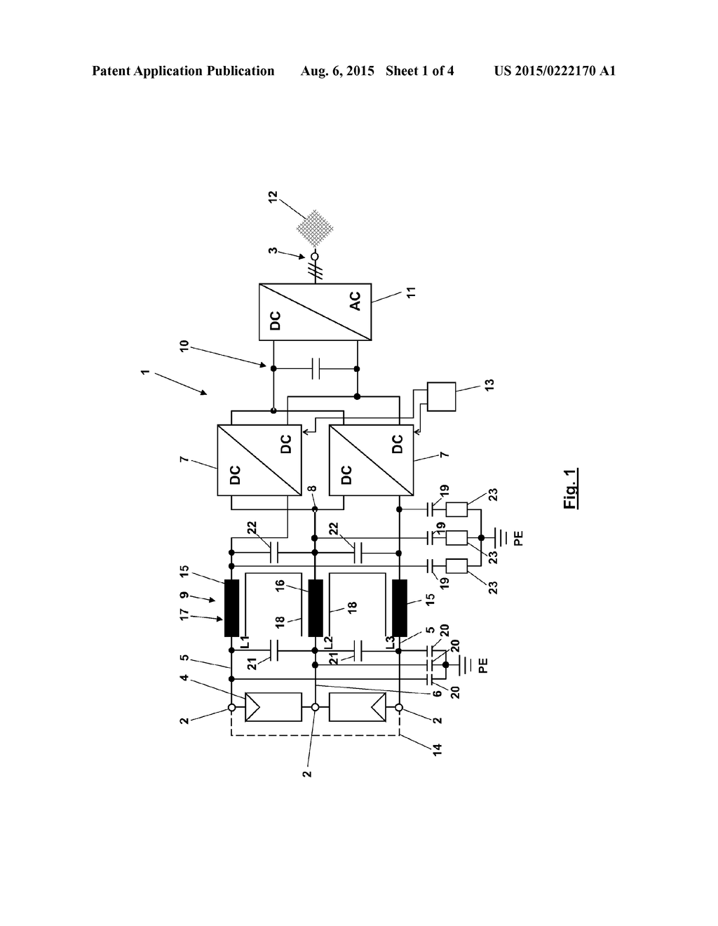 MULTI-STRING INVERTER HAVING INPUT-SIDE EMC FILTER - diagram, schematic, and image 02