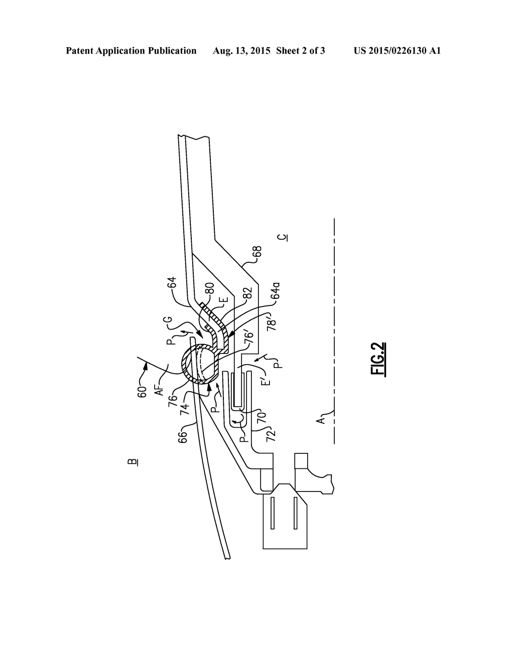 GAS TURBINE ENGINE INCLUDING VANE STRUCTURE AND SEAL TO CONTROL FLUID     LEAKAGE - diagram, schematic, and image 03