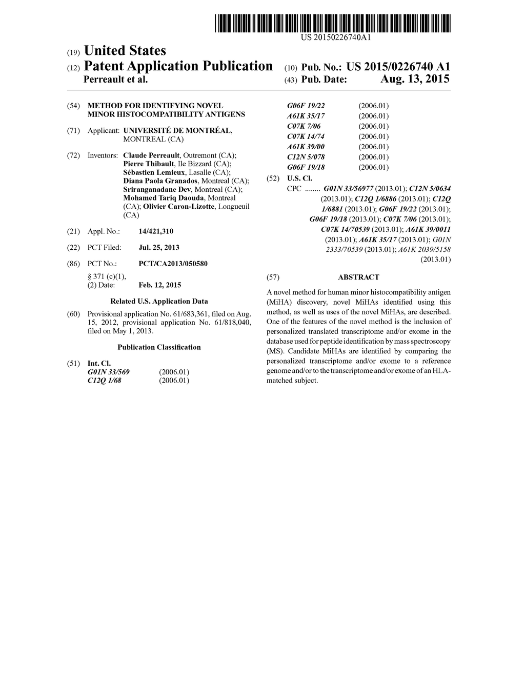 METHOD FOR IDENTIFYING NOVEL MINOR HISTOCOMPATIBILITY ANTIGENS - diagram, schematic, and image 01