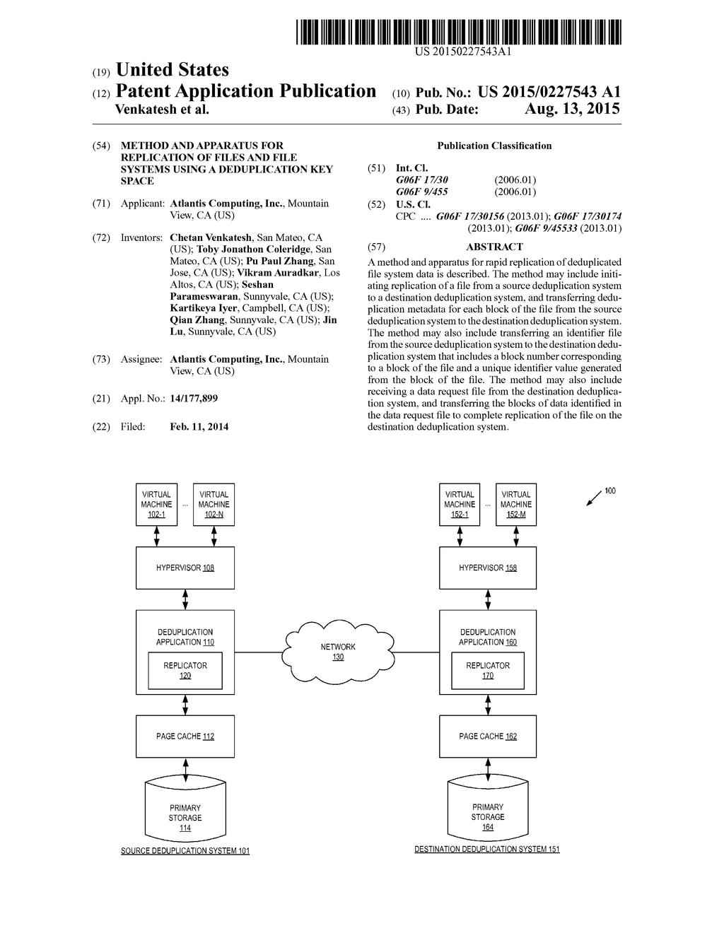 METHOD AND APPARATUS FOR REPLICATION OF FILES AND FILE SYSTEMS USING A     DEDUPLICATION KEY SPACE - diagram, schematic, and image 01