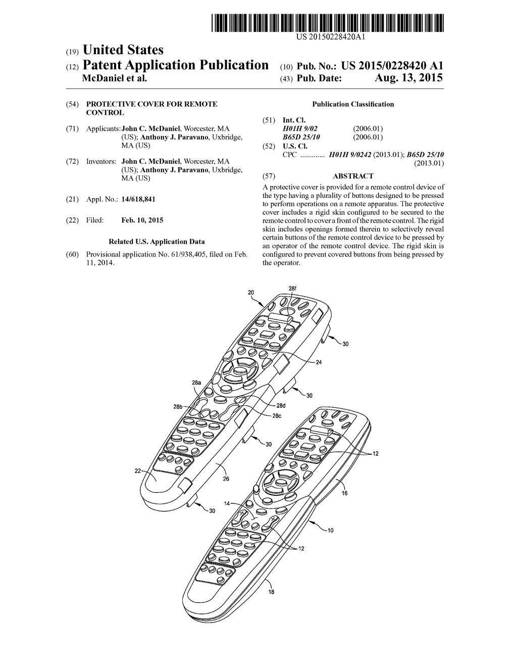 PROTECTIVE COVER FOR REMOTE CONTROL - diagram, schematic, and image 01