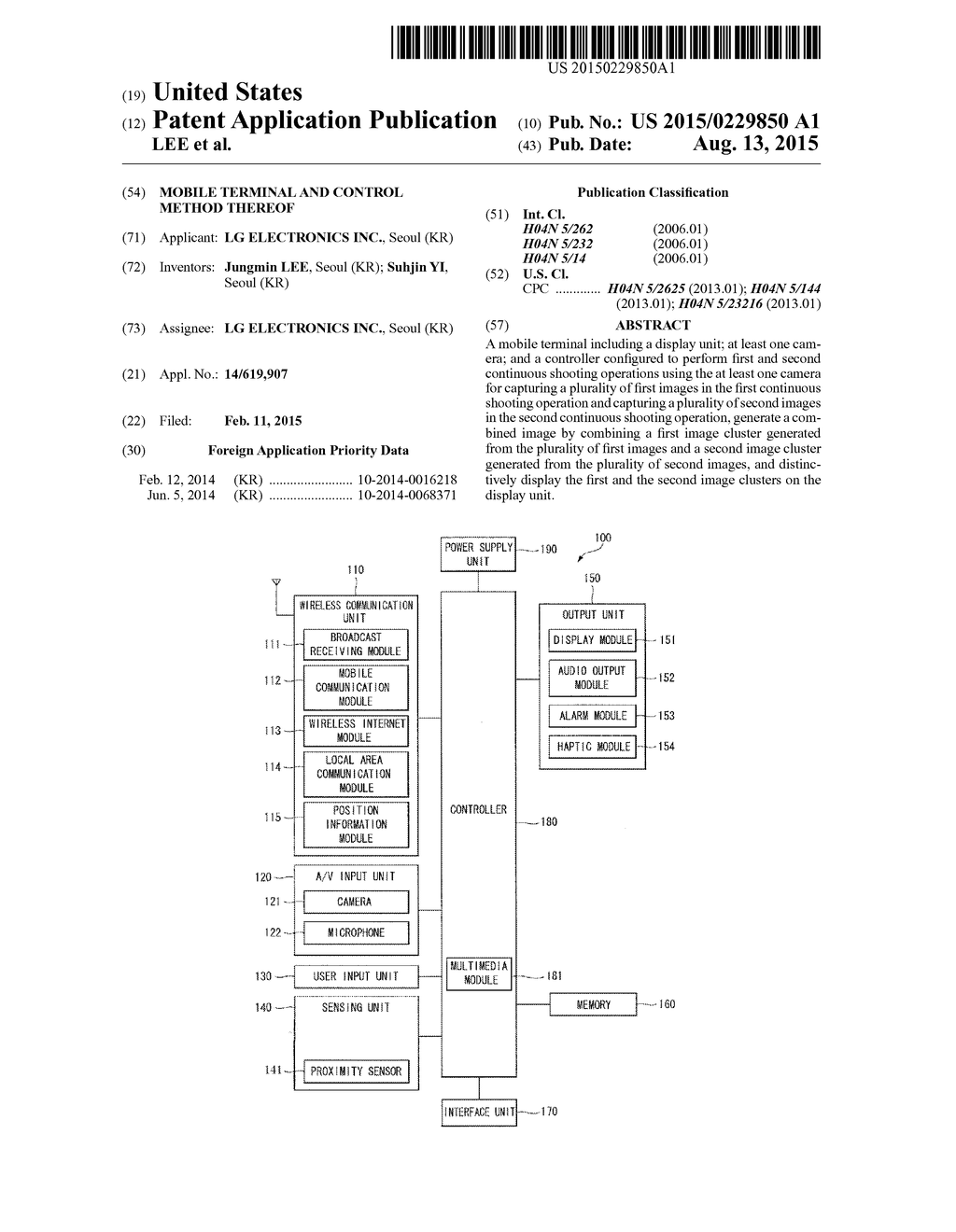 MOBILE TERMINAL AND CONTROL METHOD THEREOF - diagram, schematic, and image 01