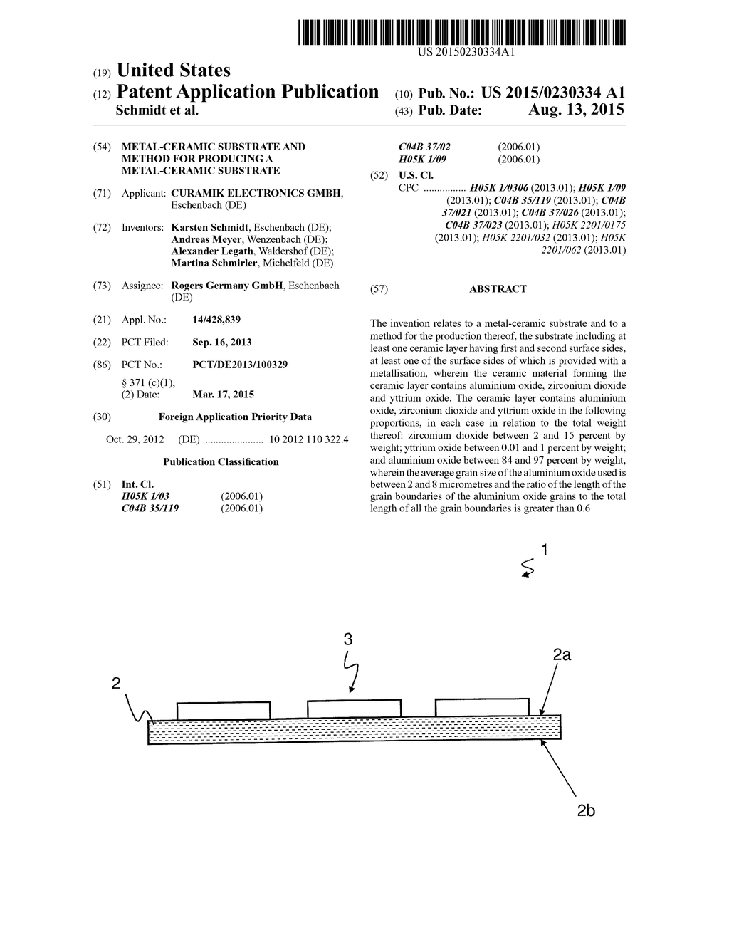 METAL-CERAMIC SUBSTRATE AND METHOD FOR PRODUCING A METAL-CERAMIC SUBSTRATE - diagram, schematic, and image 01