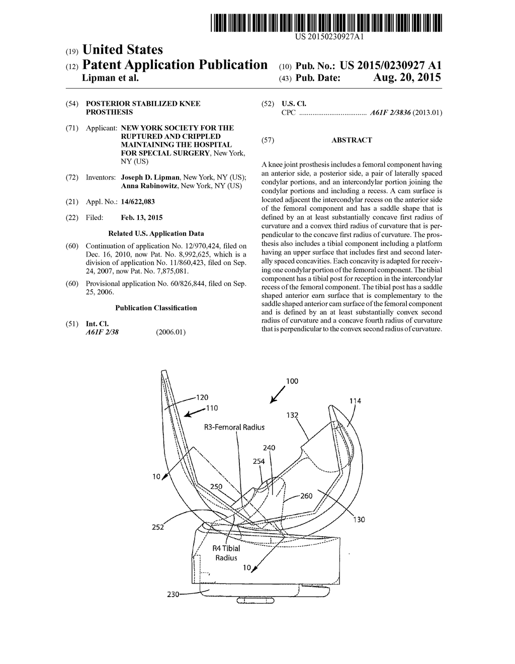 POSTERIOR STABILIZED KNEE PROSTHESIS - diagram, schematic, and image 01