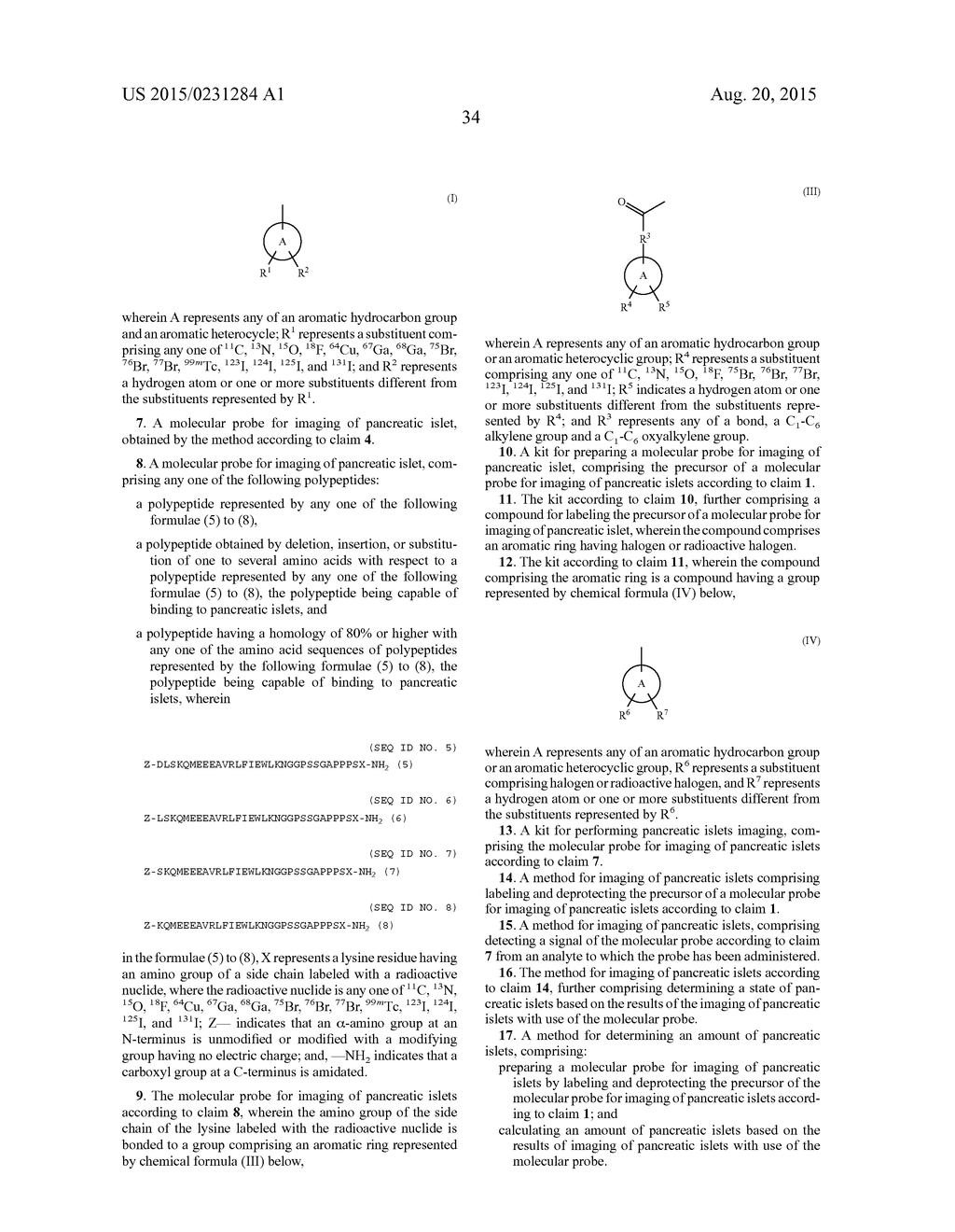 MOLECULAR PROBE FOR IMAGING OF PANCREATIC ISLET AND THE PRECURSOR, AND USE     OF THE SAME - diagram, schematic, and image 45