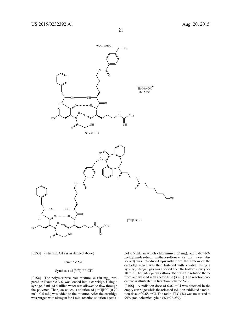 METHOD FOR SYNTHESIZING RADIOPHARMACEUTICALS USING A CARTRIDGE - diagram, schematic, and image 22