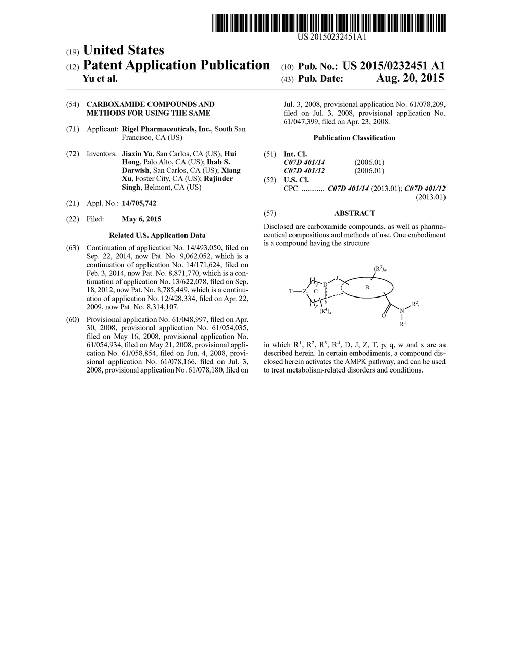 Carboxamide Compounds and Methods for Using the Same - diagram, schematic, and image 01