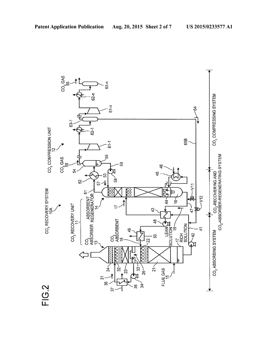 CO2 RECOVERY SYSTEM AND RECOVERY METHOD FOR MOISTURE CONTAINING CO2 GAS - diagram, schematic, and image 03