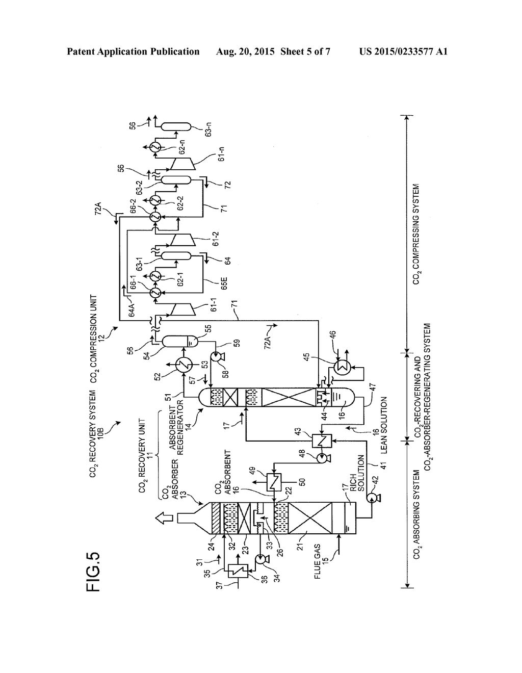 CO2 RECOVERY SYSTEM AND RECOVERY METHOD FOR MOISTURE CONTAINING CO2 GAS - diagram, schematic, and image 06