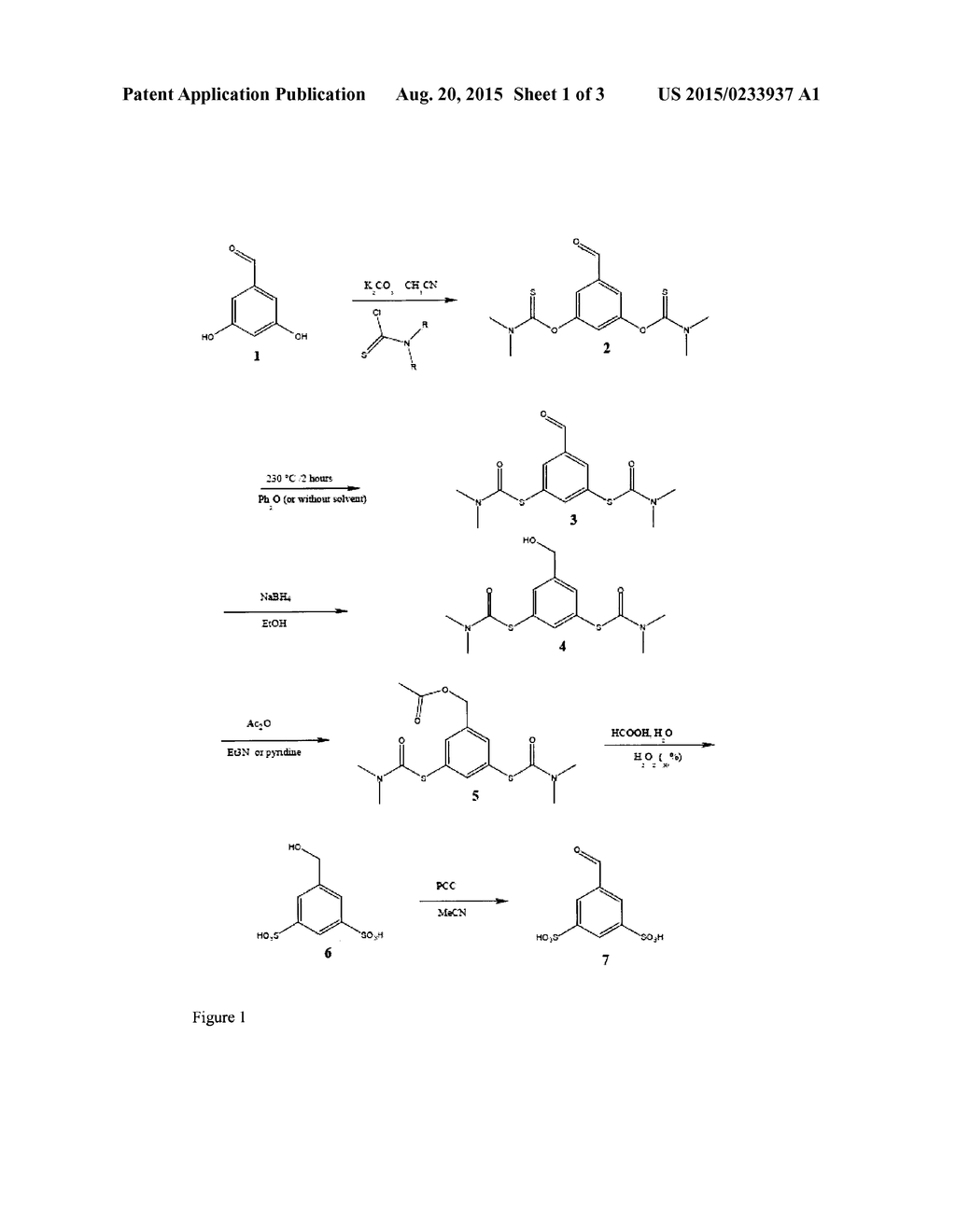 METHOD OF DETECTION OF AMINO ACID SEQUENCE AND/OR IDENTIFICATION OF     PEPTIDES AND PROTEINS, BY USE OF A NEW DERIVATIZATION REAGENT AND     SYNTHESIS OF 5-FORMYL-BENZENE-1,3-DISULPHONIC ACID AS DERIVATIZATION     REAGENT - diagram, schematic, and image 02