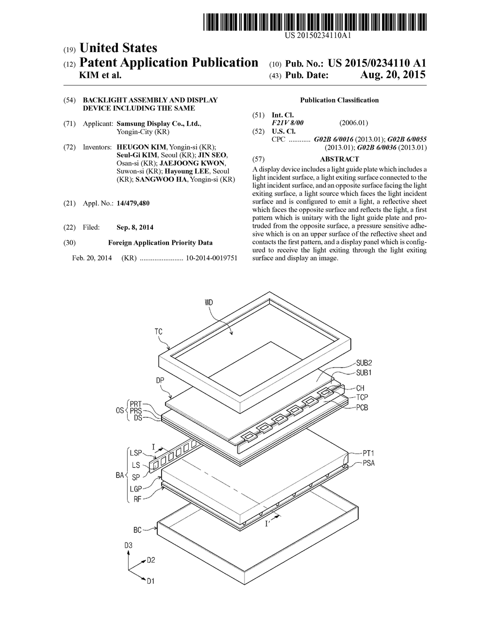 BACKLIGHT ASSEMBLY AND DISPLAY DEVICE INCLUDING THE SAME - diagram, schematic, and image 01