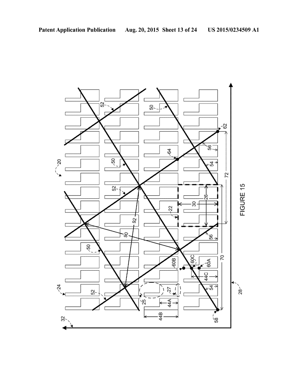 Touch-Sensor Mesh Design for Display with Complex-Shaped Sub-Pixels - diagram, schematic, and image 14