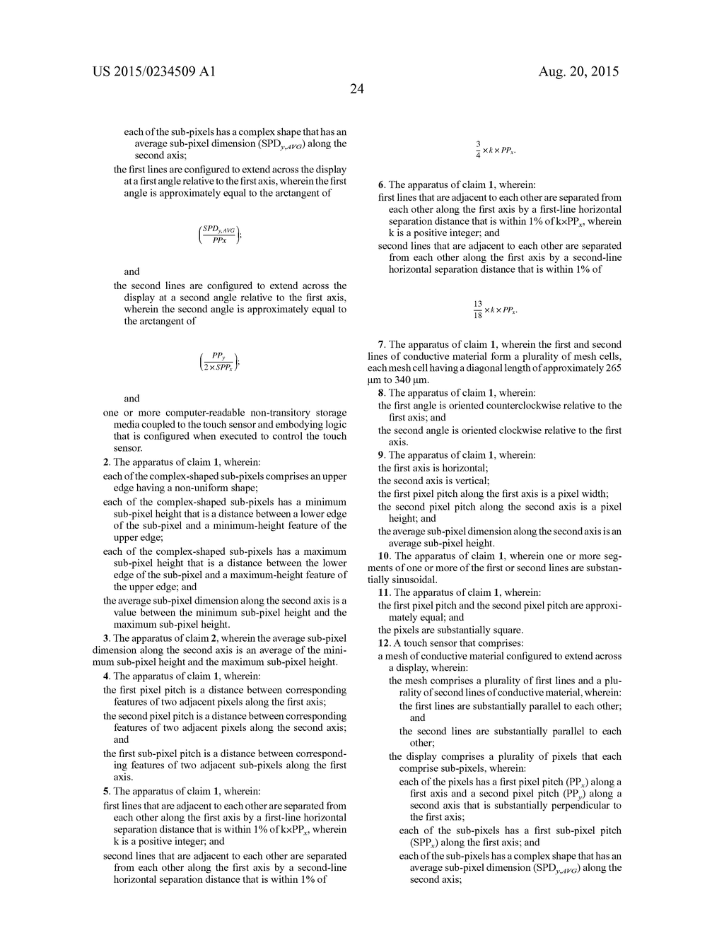 Touch-Sensor Mesh Design for Display with Complex-Shaped Sub-Pixels - diagram, schematic, and image 49