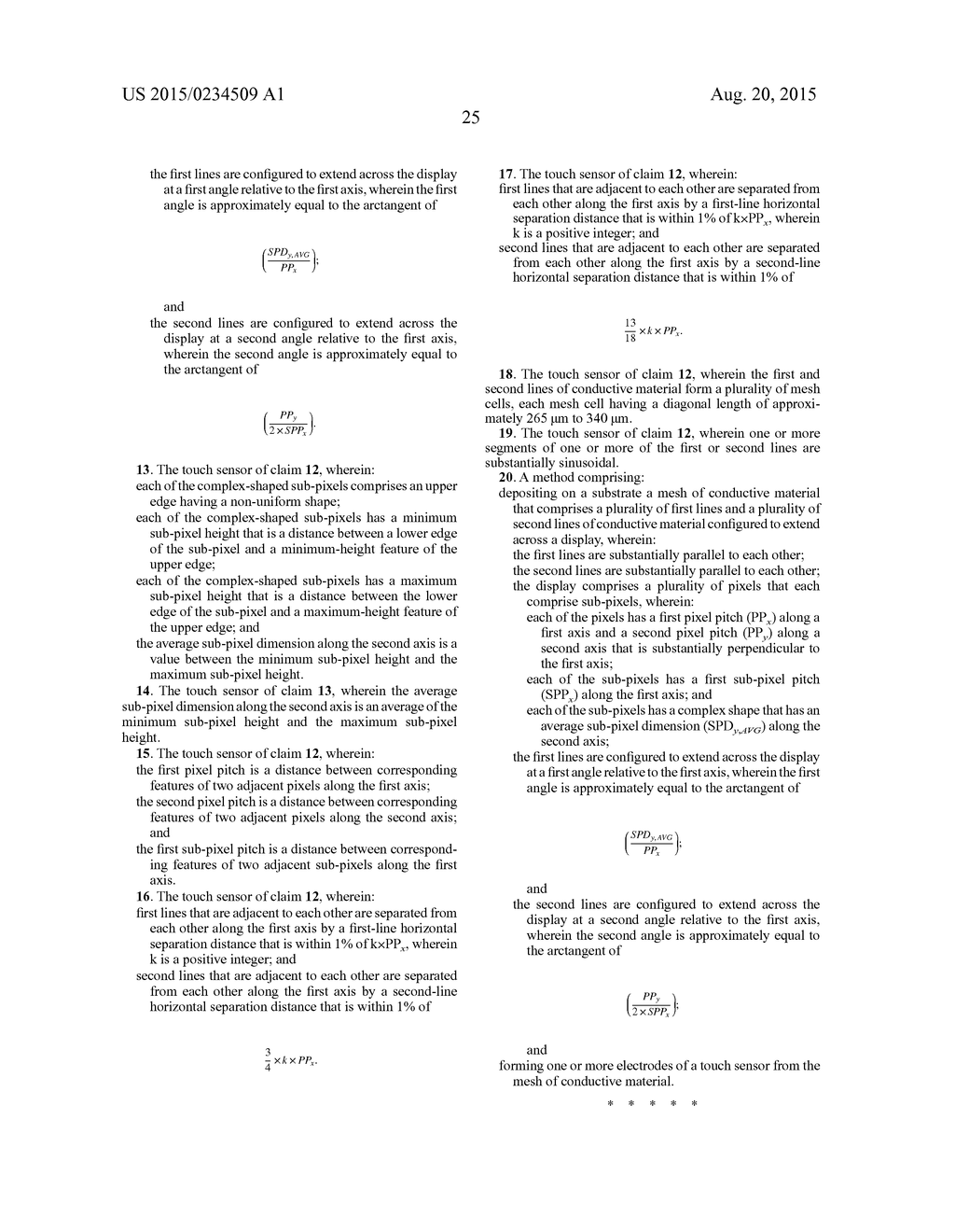 Touch-Sensor Mesh Design for Display with Complex-Shaped Sub-Pixels - diagram, schematic, and image 50