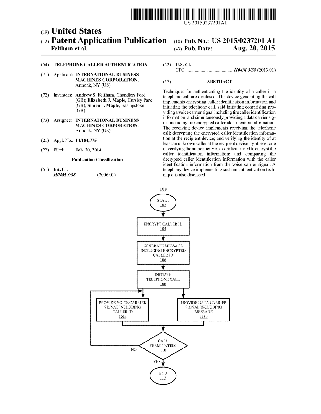 Telephone Caller Authentication - diagram, schematic, and image 01