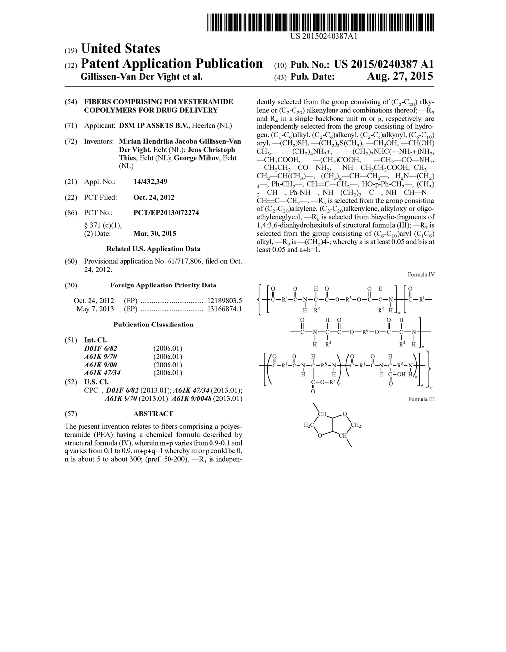 FIBERS COMPRISING POLYESTERAMIDE COPOLYMERS FOR DRUG DELIVERY - diagram, schematic, and image 01