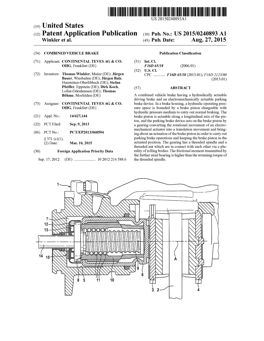 COMBINED VEHICLE BRAKE - diagram, schematic, and image 01