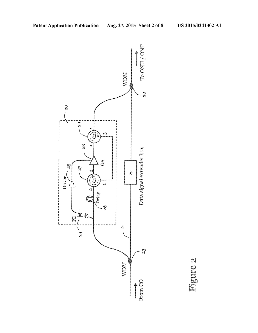 DEVICE FOR MONITORING AN OPTICAL FIBRE - diagram, schematic, and image 03