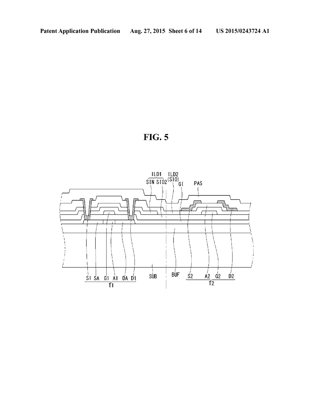 THIN FILM TRANSISTOR SUBSTRATE AND DISPLAY USING THE SAME - diagram, schematic, and image 07