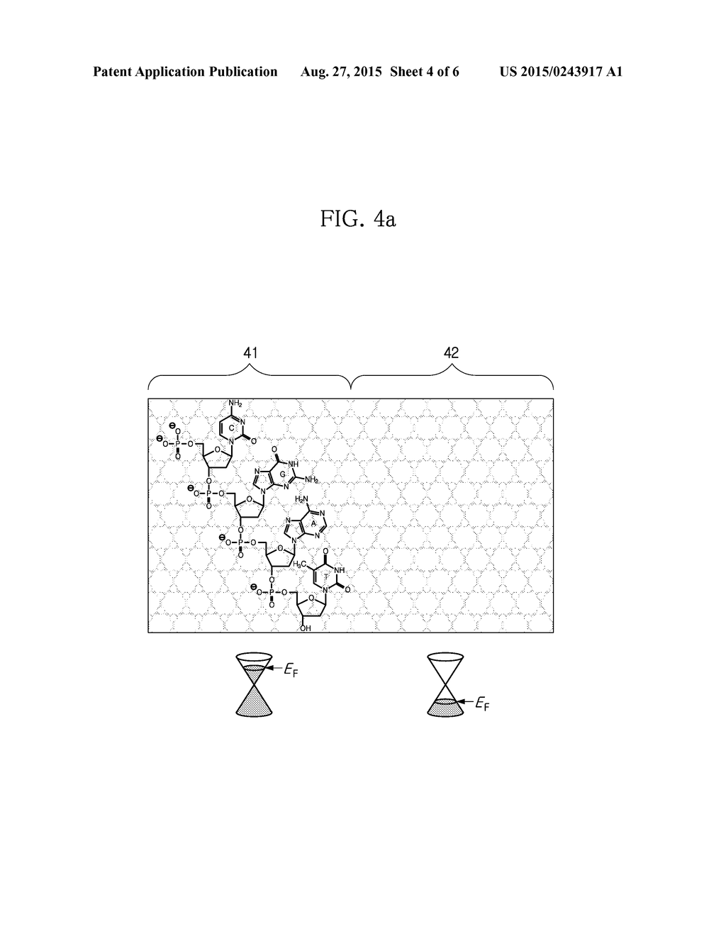 METHOD FOR FORMING PN JUNCTION IN GRAPHENE WITH APPLICATION OF DNA AND PN     JUNCTION STRUCTURE FORMED USING THE SAME - diagram, schematic, and image 05