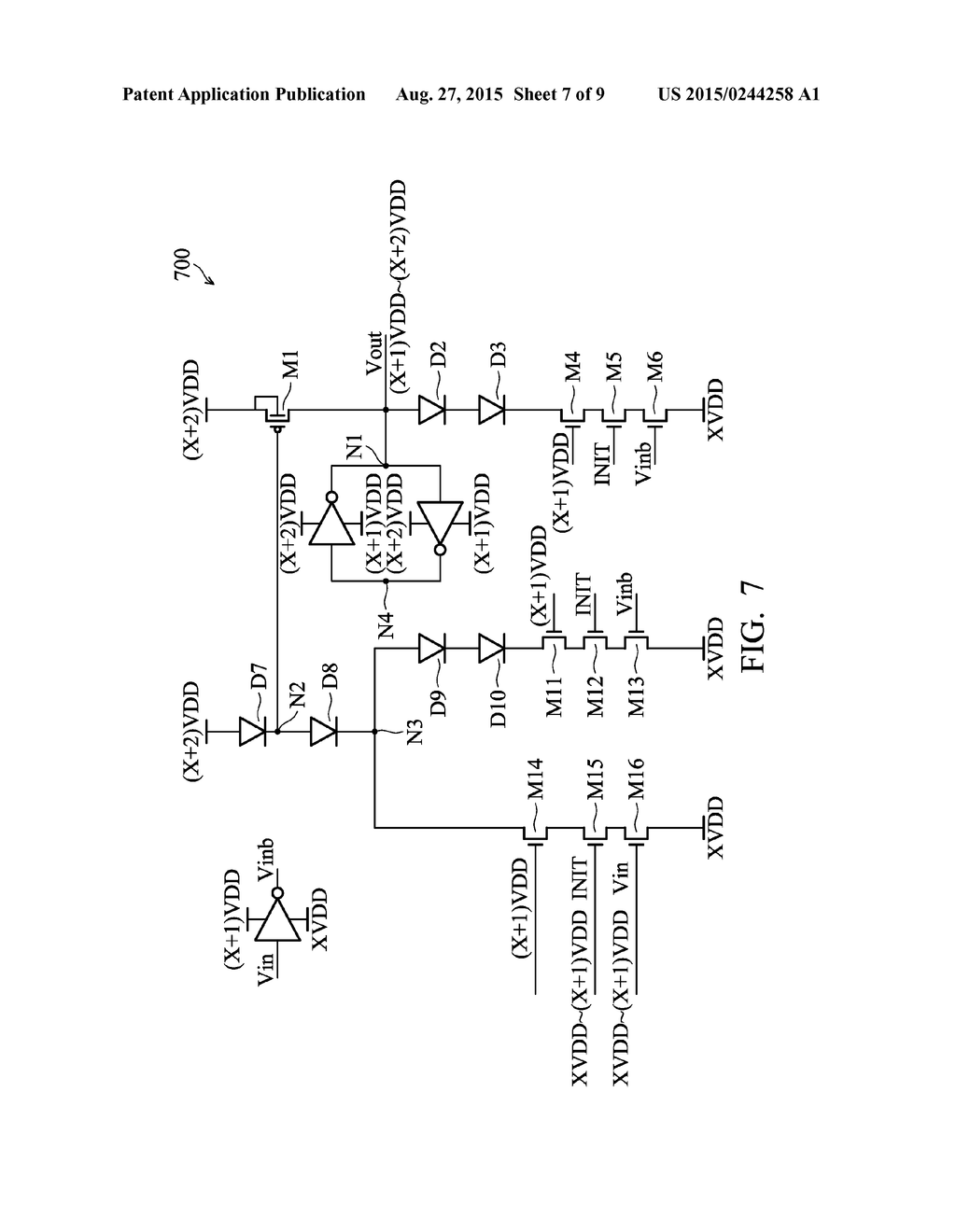 CHARGE PUMP INITIALIZATION DEVICE, INTEGRATED CIRCUIT HAVING CHARGE PUMP     INITIALIZATION DEVICE, AND METHOD OF OPERATION - diagram, schematic, and image 08