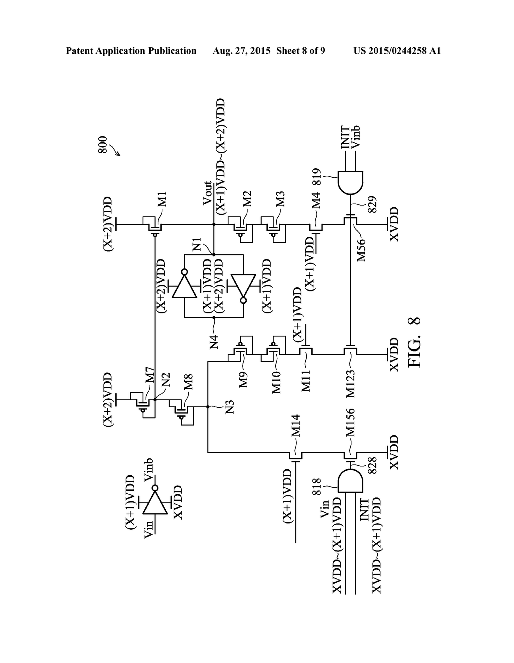 CHARGE PUMP INITIALIZATION DEVICE, INTEGRATED CIRCUIT HAVING CHARGE PUMP     INITIALIZATION DEVICE, AND METHOD OF OPERATION - diagram, schematic, and image 09