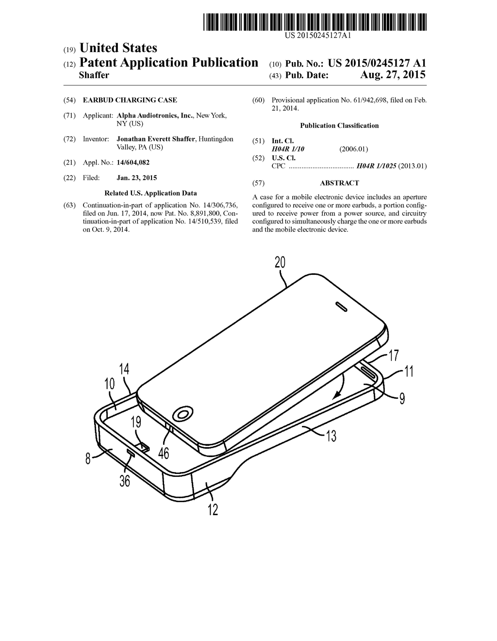 EARBUD CHARGING CASE - diagram, schematic, and image 01