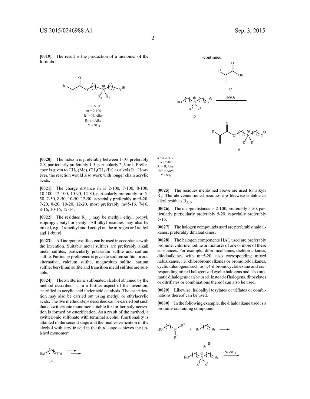 METHOD FOR PRODUCING ZWITTERIONIC MONOMERS AND USE OF SAID MONOMERS - diagram, schematic, and image 03