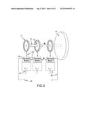 APPARATUS FOR STORING AND RELEASING ELECTRICAL ENERGY USING A FLYWHEEL AND     A PLURALITY OF ELECTROCHEMICAL ACCUMULATORS diagram and image