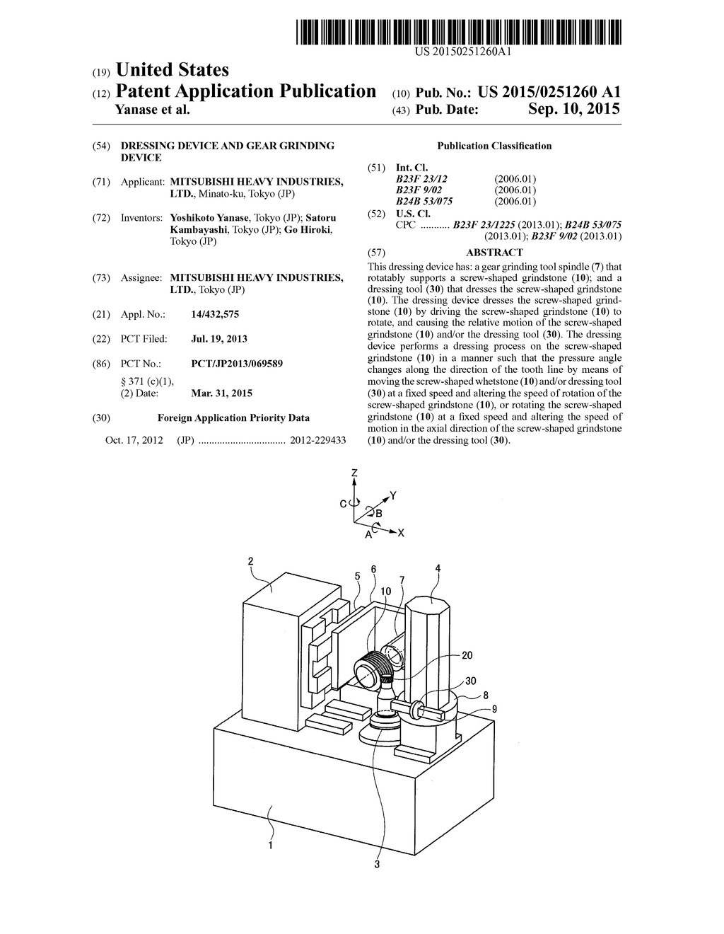 DRESSING DEVICE AND GEAR GRINDING DEVICE - diagram, schematic, and image 01