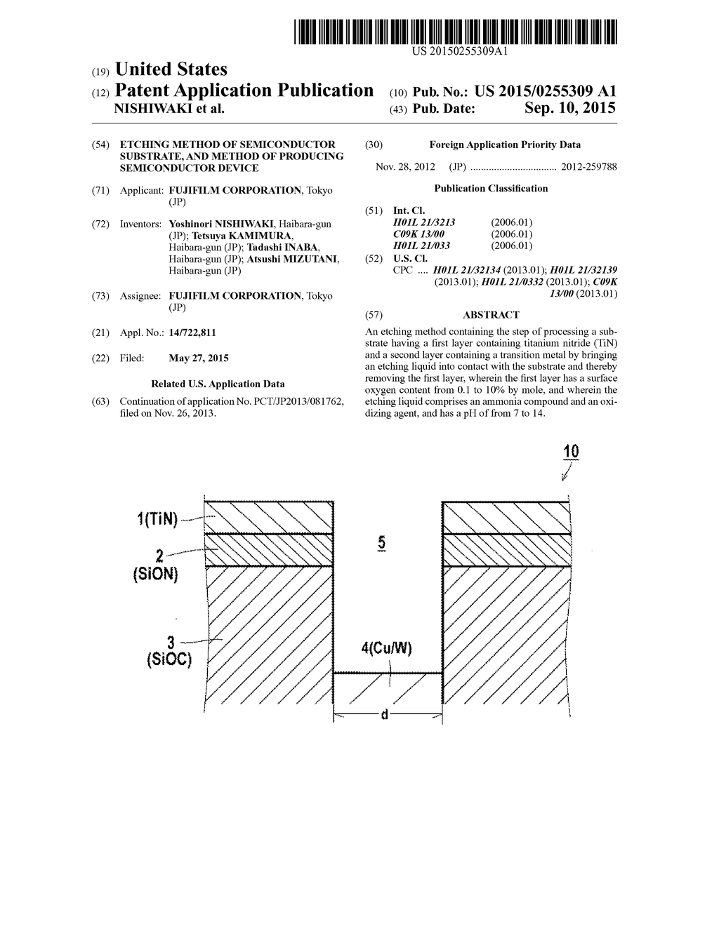 ETCHING METHOD OF SEMICONDUCTOR SUBSTRATE, AND METHOD OF PRODUCING     SEMICONDUCTOR DEVICE - diagram, schematic, and image 01