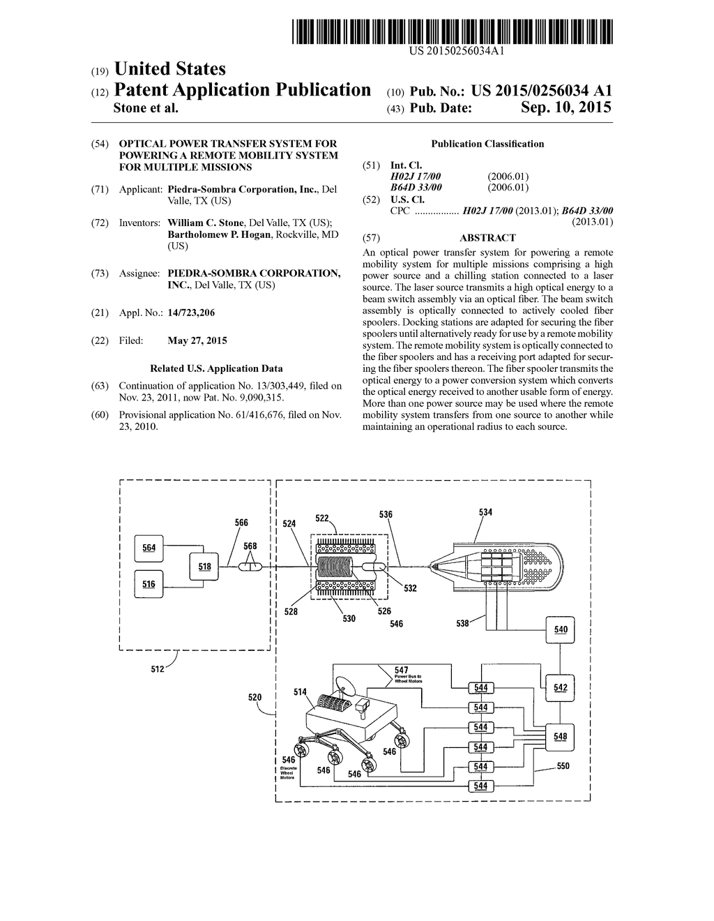 Optical Power Transfer System for Powering a Remote Mobility System for     Multiple Missions - diagram, schematic, and image 01