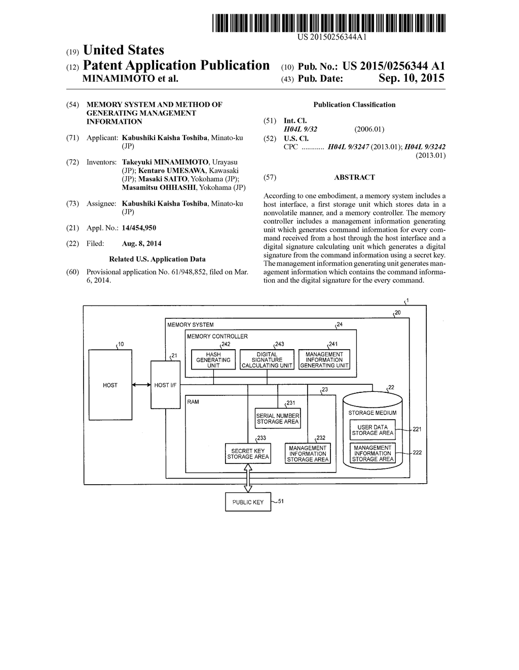 MEMORY SYSTEM AND METHOD OF GENERATING MANAGEMENT INFORMATION - diagram, schematic, and image 01