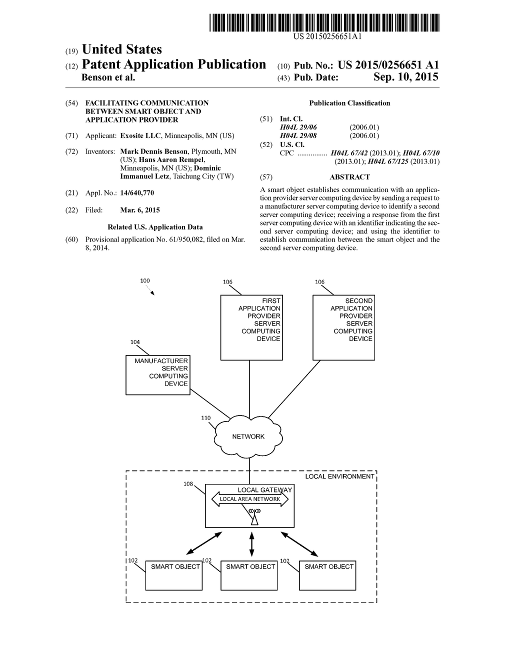 FACILITATING COMMUNICATION BETWEEN SMART OBJECT AND APPLICATION PROVIDER - diagram, schematic, and image 01