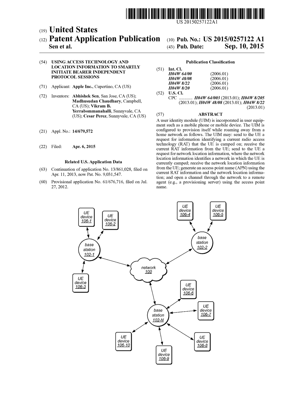 Using Access Technology and Location Information to Smartly Initiate     Bearer Independent Protocol Sessions - diagram, schematic, and image 01