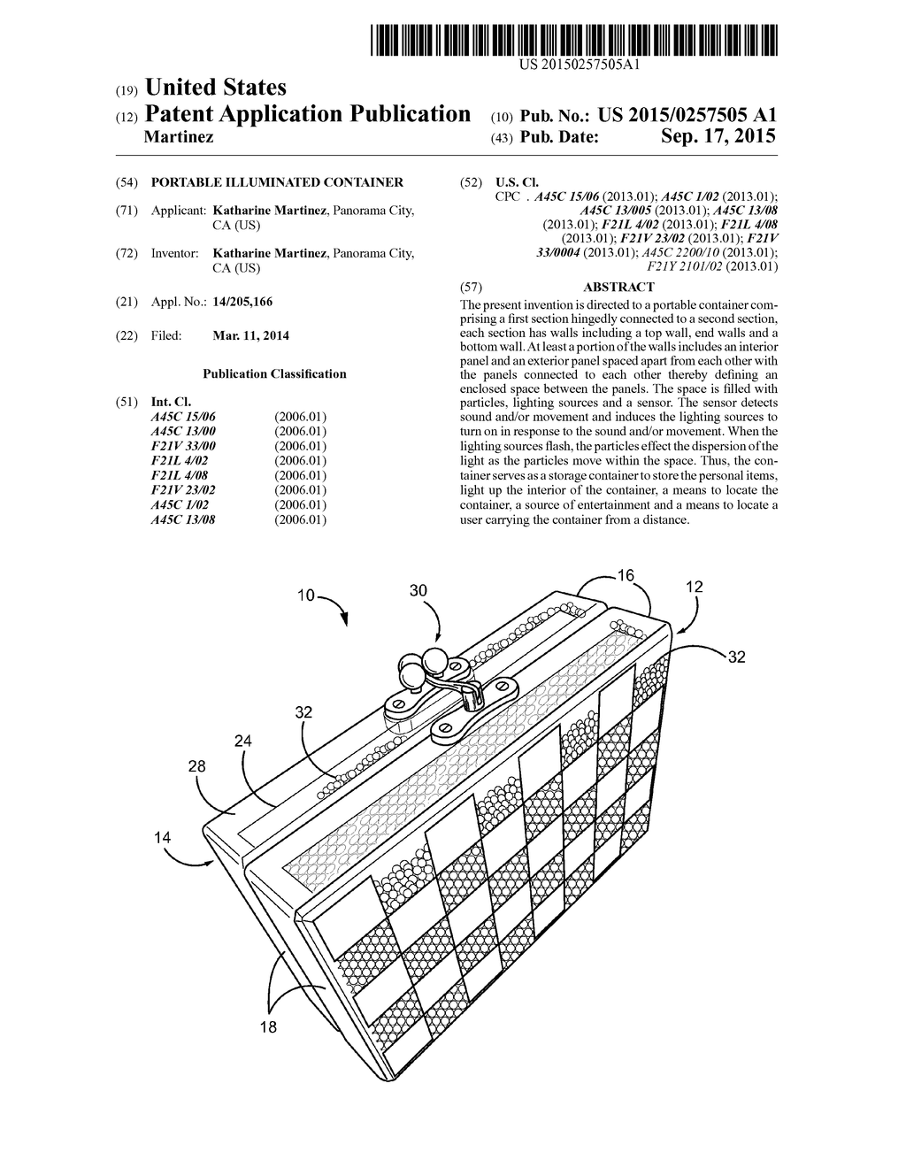 PORTABLE ILLUMINATED CONTAINER - diagram, schematic, and image 01