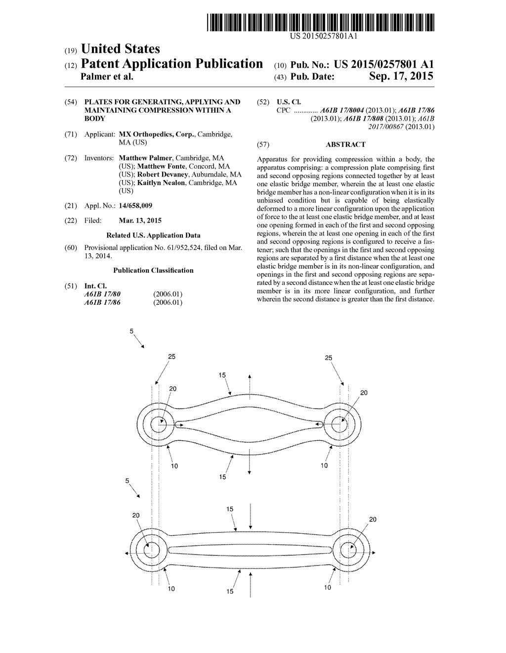 PLATES FOR GENERATING, APPLYING AND MAINTAINING COMPRESSION WITHIN A BODY - diagram, schematic, and image 01