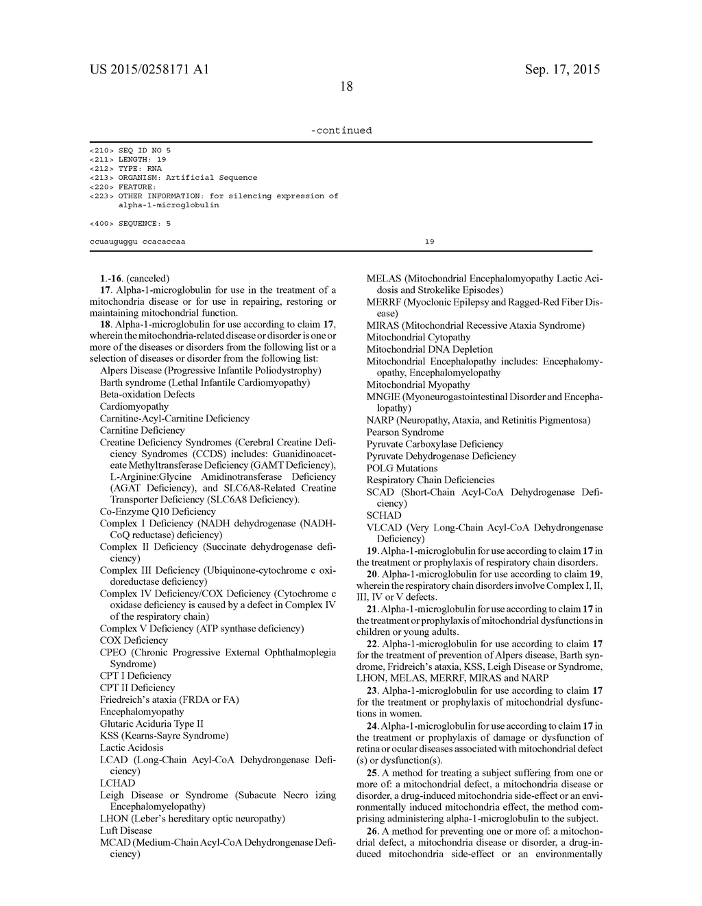 ALPHA-1-MICROGLOBULIN FOR USE IN THE TREATMENT OF MITOCHONDRIA-RELATED     DISEASES - diagram, schematic, and image 32