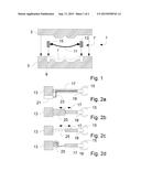 METHOD FOR MOLDING A COMPOSITE MATERIAL WHEREIN A FIBER FABRIC IS     TIGHTENED IN A RETENTION FRAME BEFORE INJECTION OF A MATRIX diagram and image